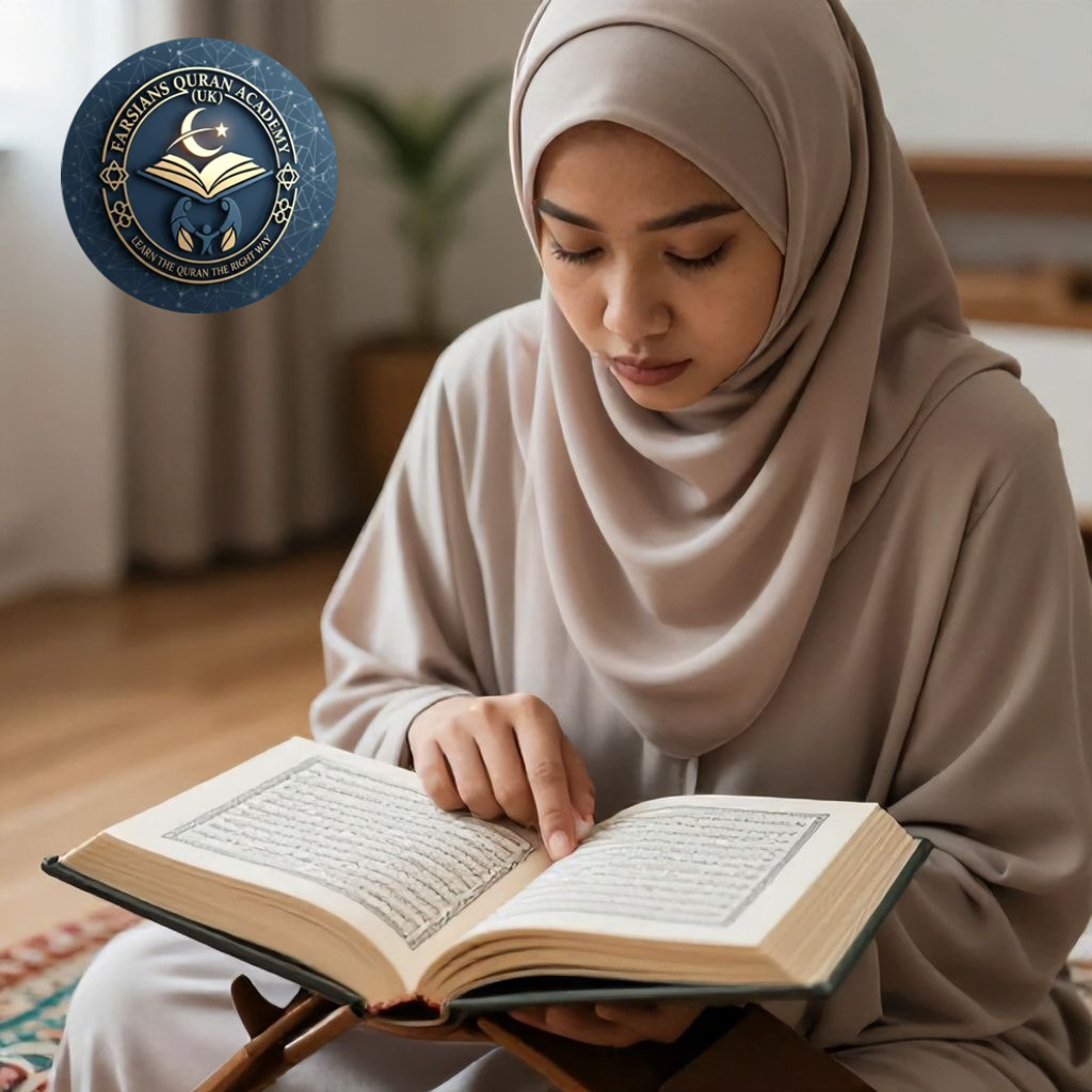 female-online-hifz-tutor-quran-on-stand